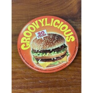 Vintage 3"‎  McDonalds Pin Back Button Groovylicious 30 Years 1998